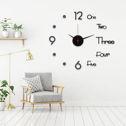 Wall Clock 3D DIY Acrylic Mirror Stickers