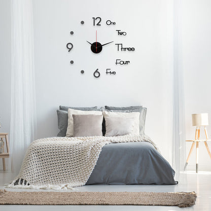 Wall Clock 3D DIY Acrylic Mirror Stickers