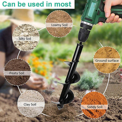 Power Garden Spiral Auger Earth Drill Bit Post Hole Digger Tool