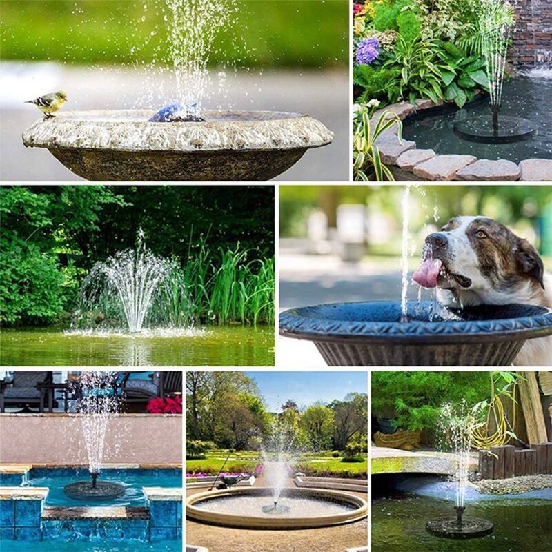 Solar Powered Floating Water Fountain Pump Garden Pond