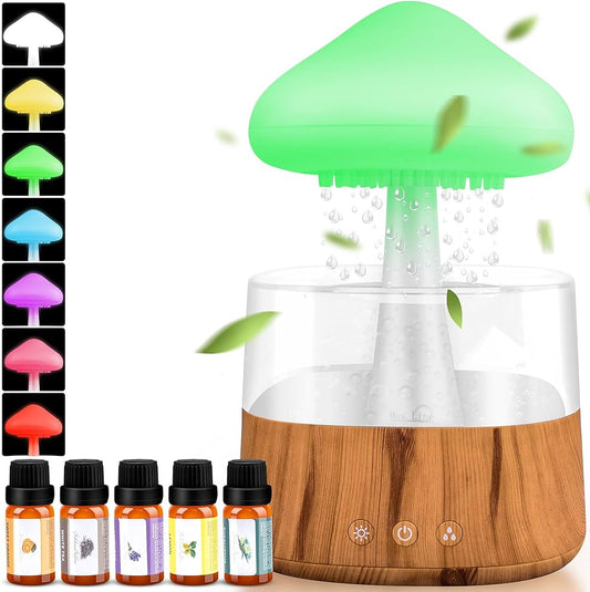 Air Humidifier RainCloud Humidifier Essential Oils Diffuser Water Drops Colorful Night Light For Home Bedroom